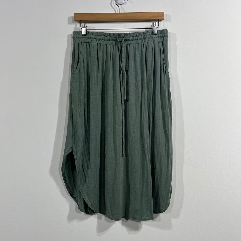 Sozy Tulip Hem Midi Skirt Drawstring Womens Large Cottagecore Prairie Feminine - Picture 2 of 10